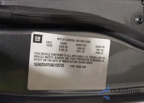 2004 Cadillac Deville Standard from USA, damaged, VIN 1G6KD54Y04U155725